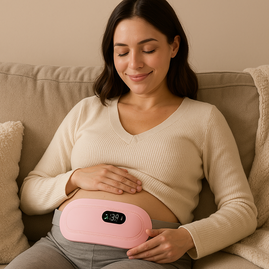 Portable Uterine Warm Belt Period Vibration Cramp Heating Massager Menstrual Belt Pad Relieve Menstrual Pain Abdominal Warm Belt